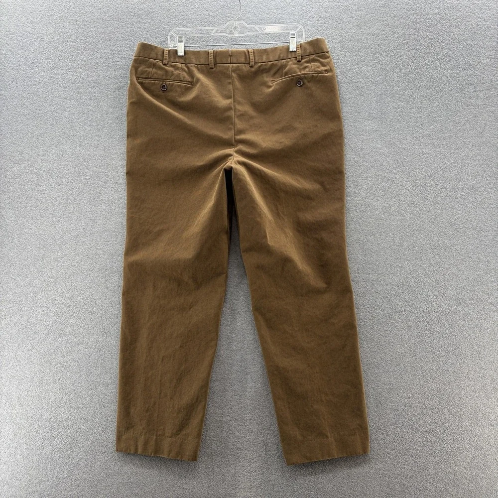 Hiltl Pants Mens 39x31 Brown Chino Contemporary Fit Flat Front Business Casual